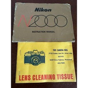 Vintage Nikon N200 original Instruction Manual Original Lens Cleaning Tissues
